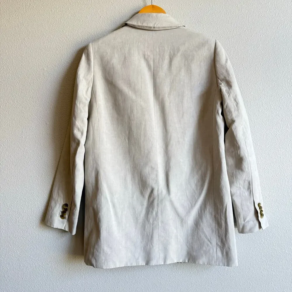 Everlane Khaki The Oversized Blazer In Linen Blend Size 2